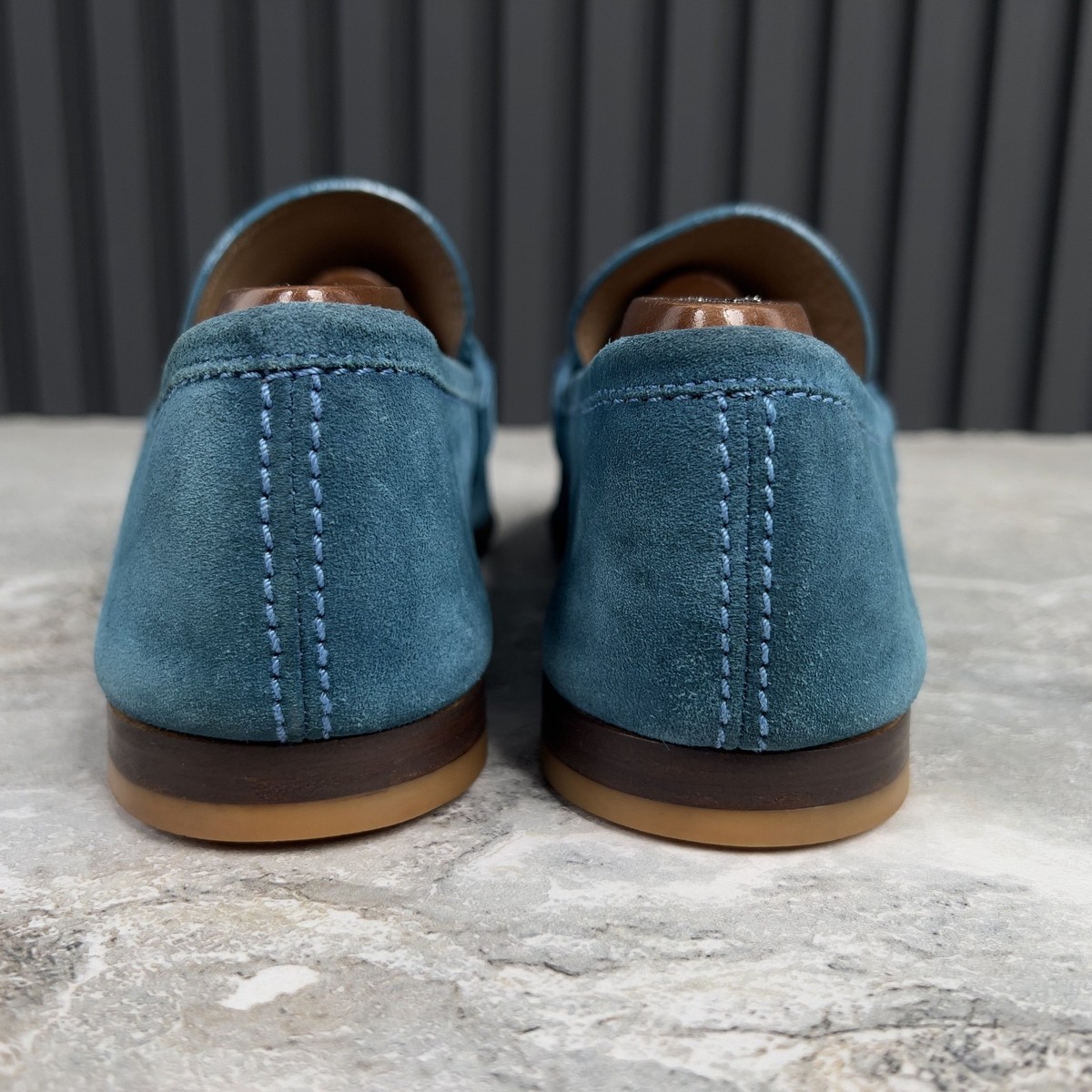 Louis Vuitton Lexington Logo LV Loafers Blue Suede 8 LV or 9 US or