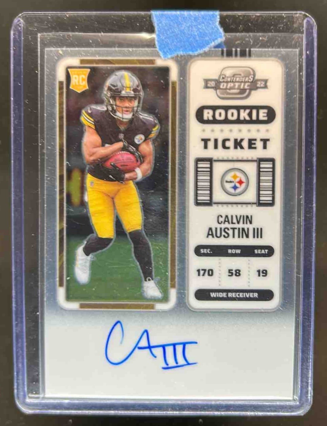 2022 Contenders Optic Calvin Austin III Rookie Ticket RPS Auto RC #107 Steelers