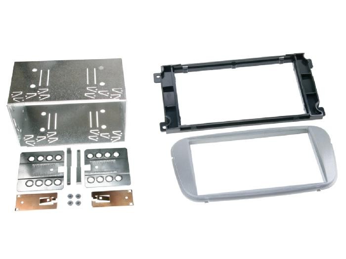 Cadre de rechange 2DIN argent résolvant le vide du tableau de bord sur Ford Focus et Galaxy ap07