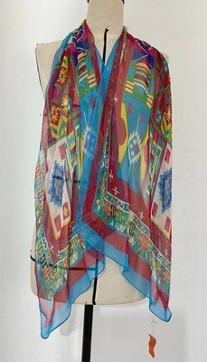REGINA SCHRECKER FREE TIME women s Sheer Lightweight Scarf In Purple &blue N.W.T