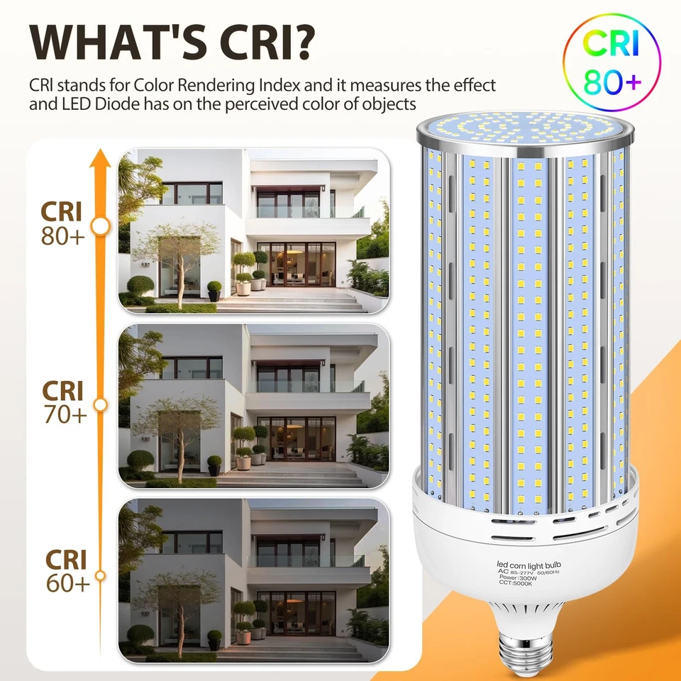 2 Pack 300W Corn LED Light Bulb Fanless,5000K Daylight(3000 Watt Equivalent) ... - Image 4 of 4