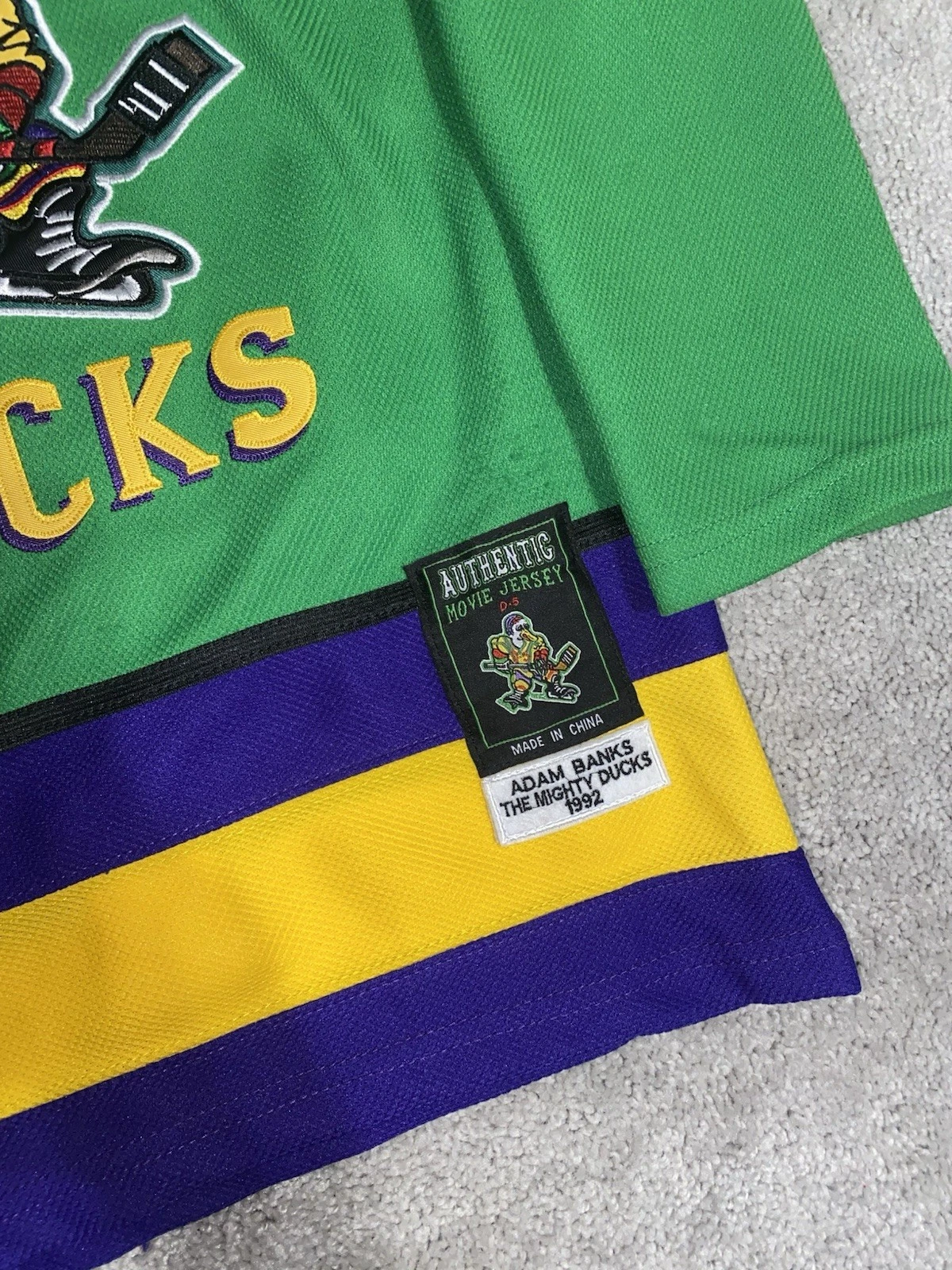Mighty Ducks Movie Adam Banks #99 Green Hockey Jersey