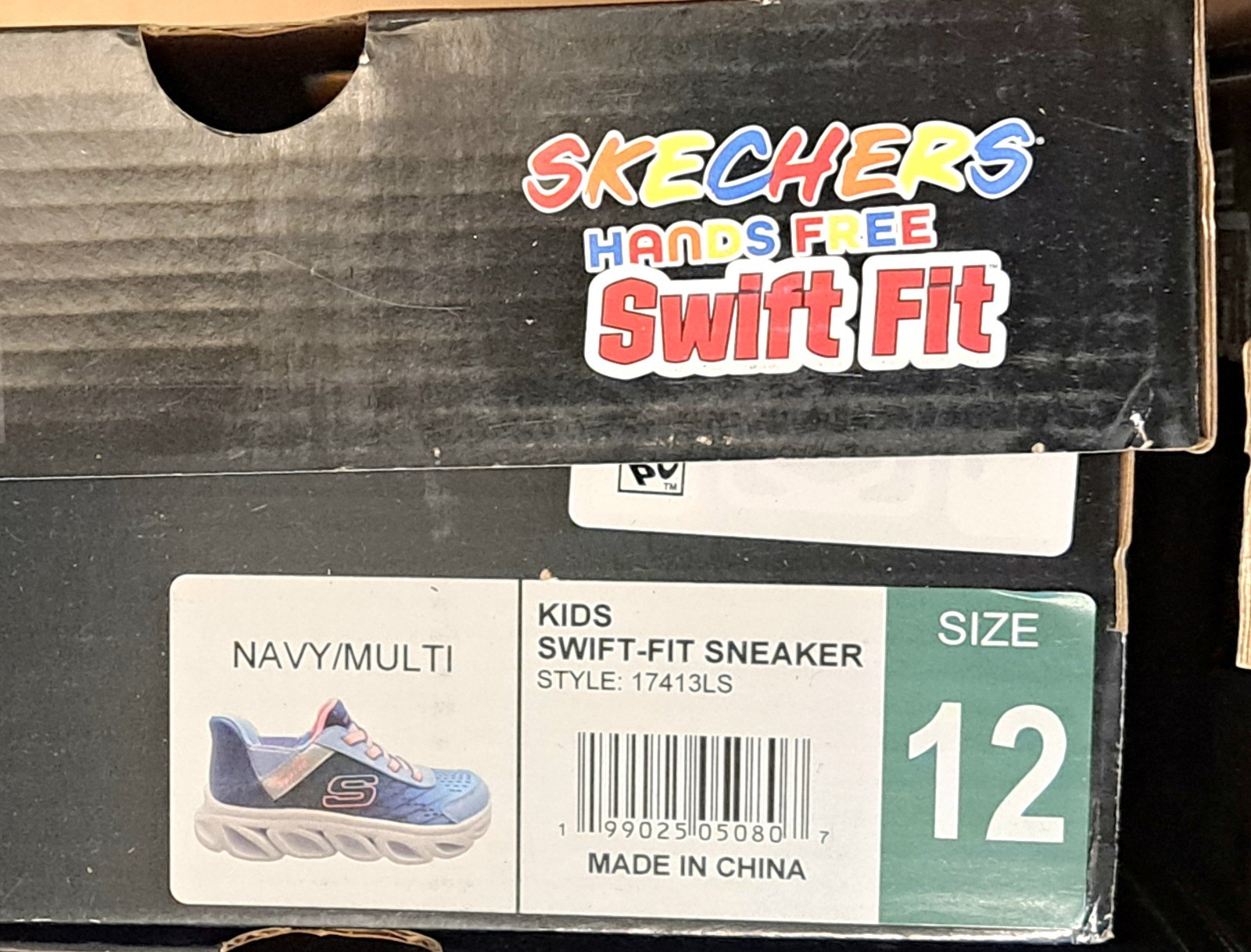 Girls SKECHERS Hands Free Swift Fit No Tying Laces Mach Wash Size 12 NEW In Box.