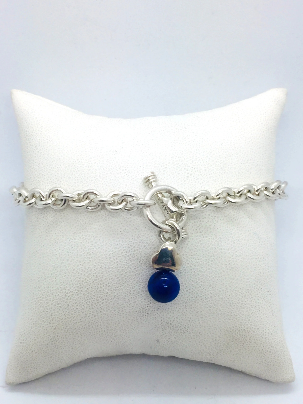 Solid Sterling Silver Open Link Bracelet with Tog… - image 5