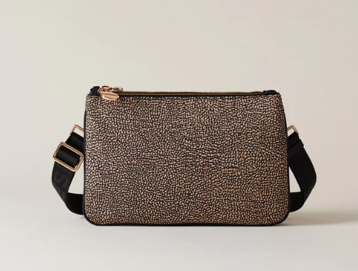 Borbonese Borsa a Tracolla Small I15 OP Natural/Black