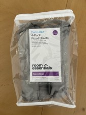 Room Essentials Dorm Bed Fitted Sheets 2-Pack Twin / Twin XL Gray Microfiber NEW