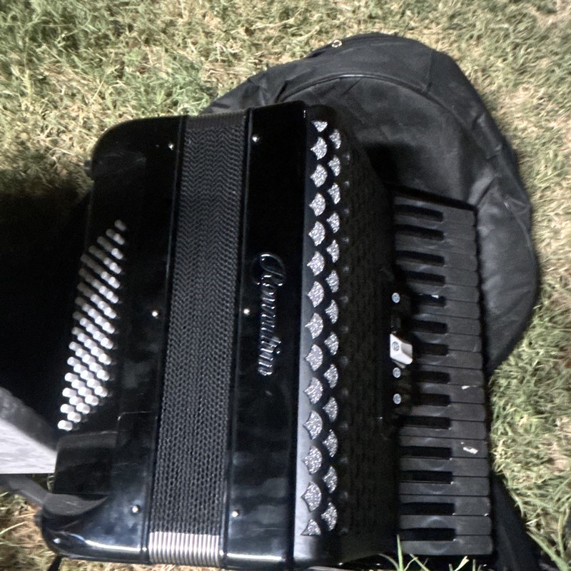 41-Key 120-Bass Black Piano Accordion, 3 Register, Traditional Size w/ Case