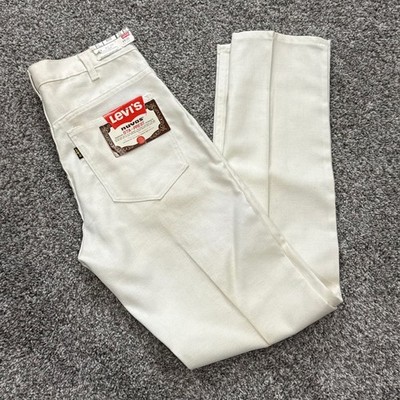 Vintage 60s Levis Big E Sta-Prest Pants Slacks Mens 31x32 Cream Deadstock NWT