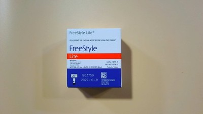 Lot of 2 Freestyle Lite Blood Glucose Test Strips - Total 100ct Count 10/27