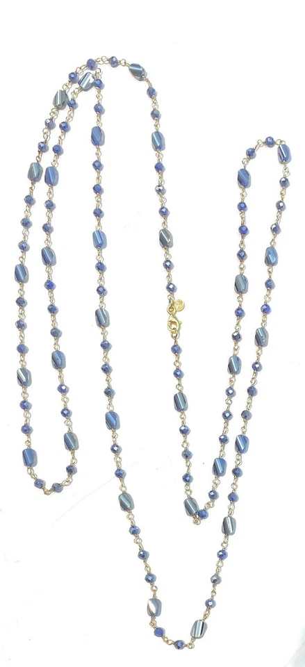 Collarino versatile sofisticato ematite tonalità blu placcato oro diWa Jewels - Immagine 3 di 4