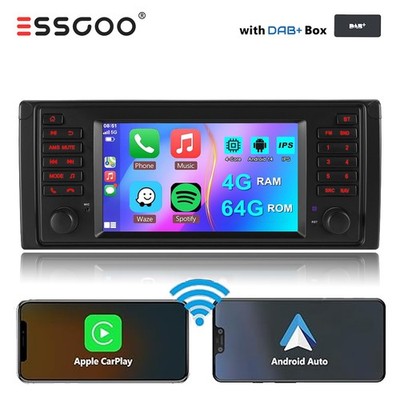DAB+ Für BMW 5er E39 M5 1996-2003 Autoradio Android14 4+64G Carplay GPS NAVI RDS