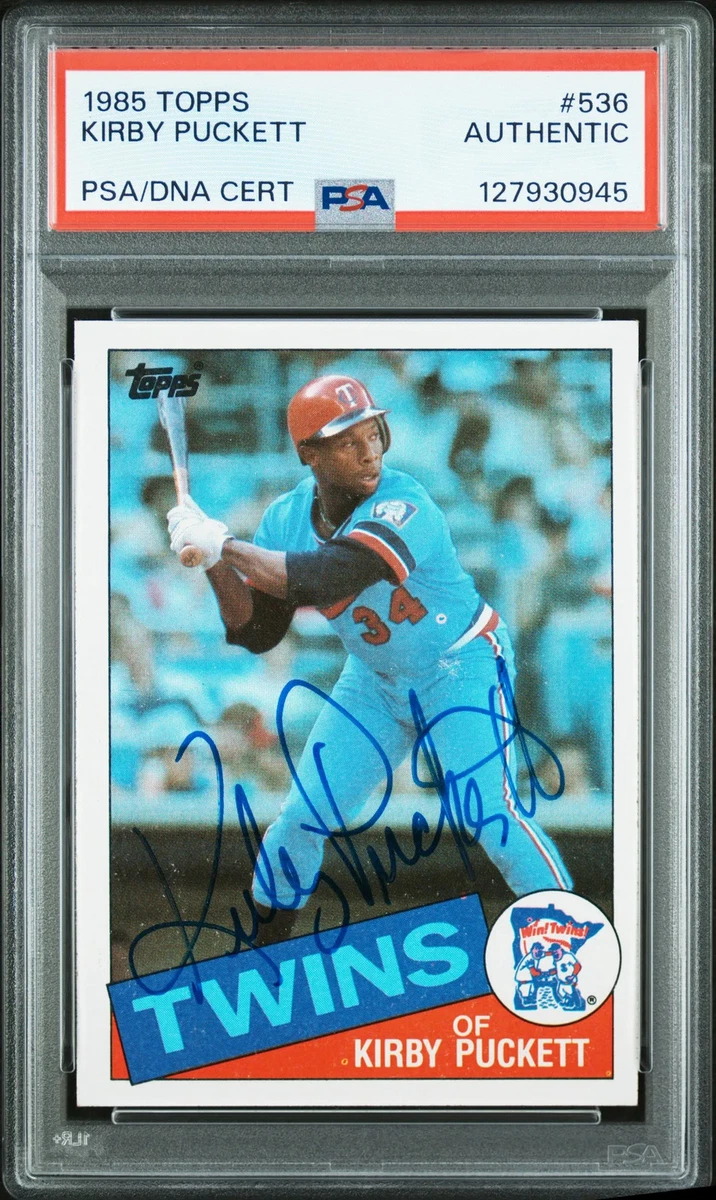 Topps Kirby Puckett Autographed Baseball Sports Trading Cards