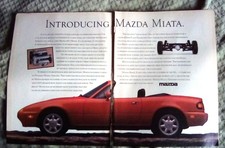 1989 Mazda Miata 3pg Print Ad