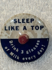 Sleep Like Top dairy council Advertising Spinning Top -Finger Spin Top Vintage