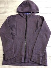 Athleta Girl Jacket Girls 14 Multicolor Stripe Fleece Hooded Full Zip Activewear