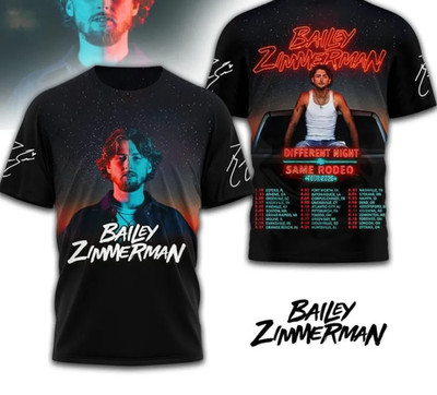 3D SHIRT Bailey Zimmerman Different Night Same Rodeo Tour AOP XX1161