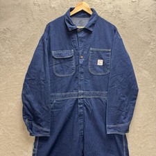 VTG Pointer Brand USA Dark Wash Denim Coveralls Workwear Farm Size 48 X 34 