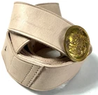 CIVIL WAR US UNION NCO FIELD SWORD BALDRIC BELT & BUCKLE-RAW NATURAL LEATHER