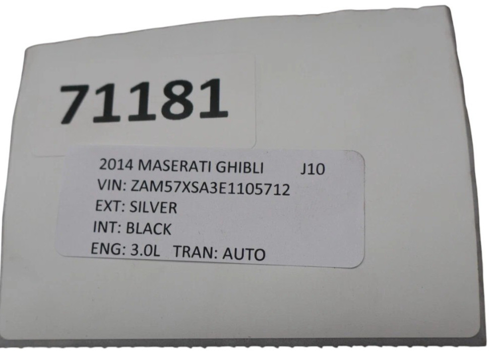 14-17 Maserati Ghibli Rear Right Passenger Side Door Window Glass 43R001106 Oem