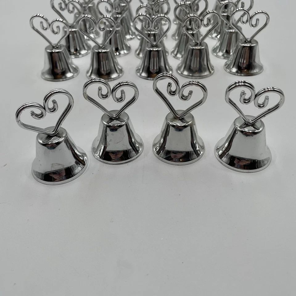 Silver Bells Metal Placecard Holders Weddings Jingle Bells Crafts Christmas 24 - Imagem 2 de 4