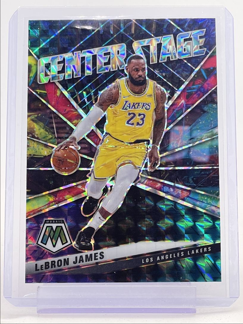 LEBRON JAMES 2020-21 MOSAIC CENTER STAGE MOSAIC PRIZM LAKERS #16 Q5945