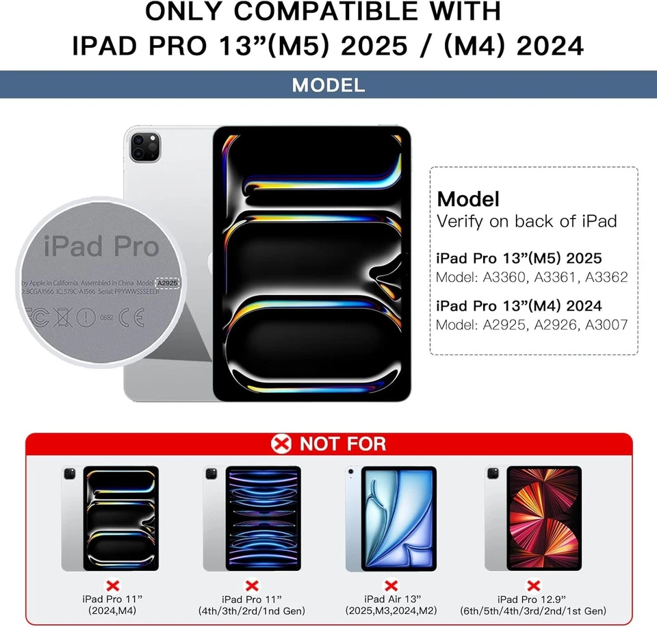 BLACK🔥iPad PRO 13" M5 2025 & M4 2024 Backlit Magnetic Magic Keyboard Case-NEW - Image 2 of 4