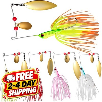 5Pc Bass Spinnerbait Fishing Lures Metal Spinner Baits Kit