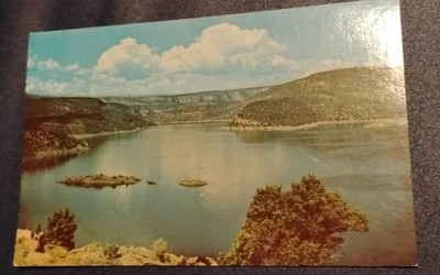 Flaming Gorge Lake Wyoming Scenic View Vintage Color Photo Postcard