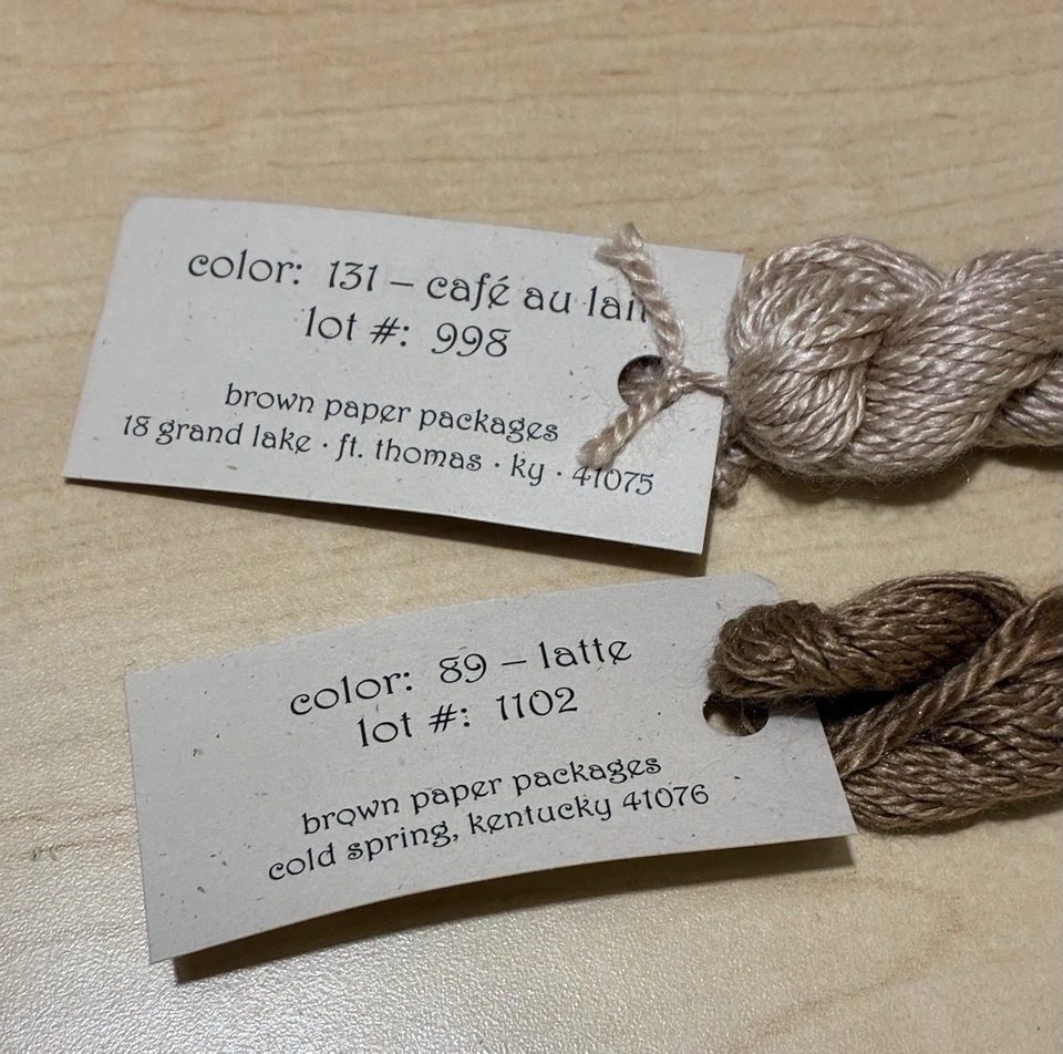 Silk & Ivory Thread Lot of 2 / Color 89 Latte & 131 Cafe Au Lait - Image 2 of 3