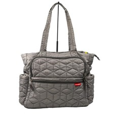 Large Baby Diaper Bag SKIP HOP Gray Quilted Lightweight with Many Compartments