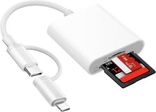 USB-C Adapter - Lightning SD Card Reader for iPhone and iPad - White