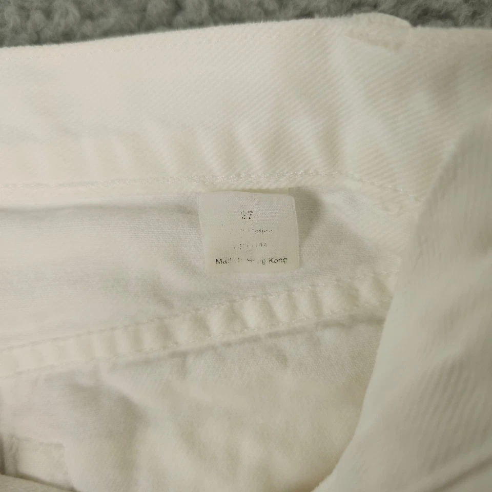 J Crew 牛仔裙女式 27 白色牛仔破旧下摆迷你学院风休闲 — 第 4/4 张图片