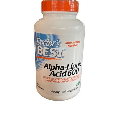 Doctors Best Alpha Lipoic Acid 600 mg 180 Ct, Exp 1/26- Vegan -B