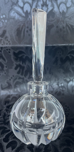 Vintage Mikasa Lead Crystal Perfume Decanter Bottle 6" tall with Stopper