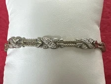 VINTAGE 6MM 925 FAS BRASALET STERLING SILVER SIZE 7''