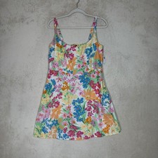 Old Navy Women Floral Linen Blend Mini Sun Dress Multicolor Smocked Large NEW