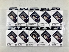  LOT OF 10 Fujifilm INSTAX MINI Black Instant Film 10 Exposures Each NEW SEALED