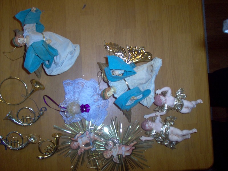 Huge box Vintage Christmas ornaments, most pre 80"s. box 16x12x7      aa