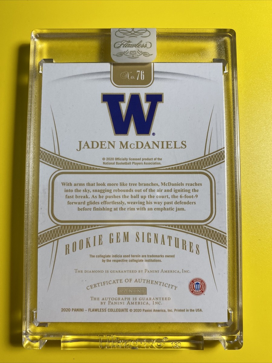 2020 FLAWLESS COLLEGIATE Jaden Mcdaniels DIAMOND GEM SIGNATURE