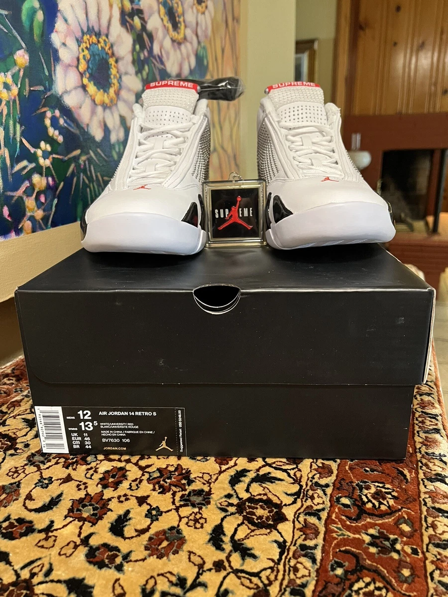 Nike Air Jordan 14 XIV Supreme White Chrome Size 8. BV7630-106