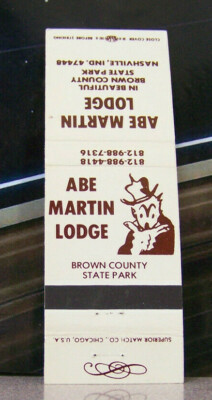 Vintage Matchbook Cover V7 Nashville Indiana Abe Martin Lodge Brown Country Park