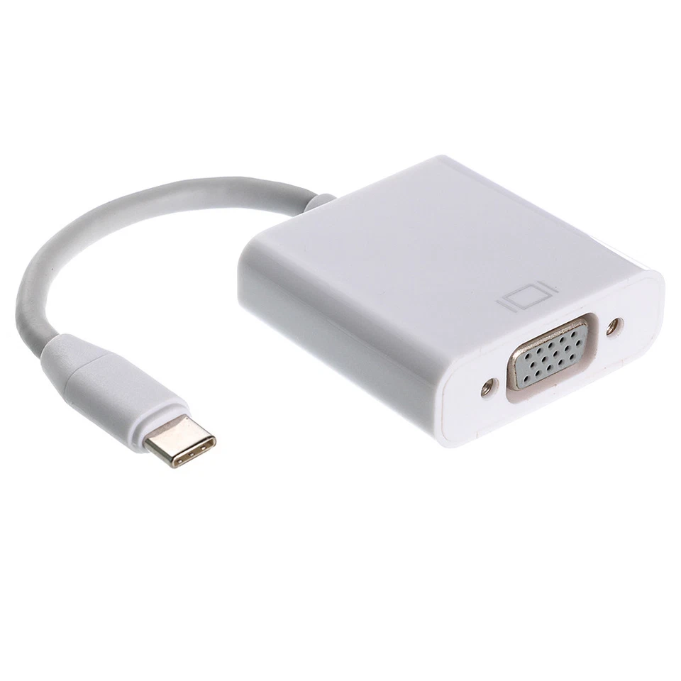 USB-C 3.1 Type-C to VGA Monitor Projector Video Converter Adapter Cable Switcher - Image 3 of 4