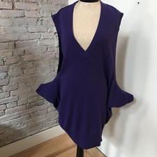  Authentic MCQ ALEXANDER McQEEN Purple Sleeveless Top Sweater Pullover S 