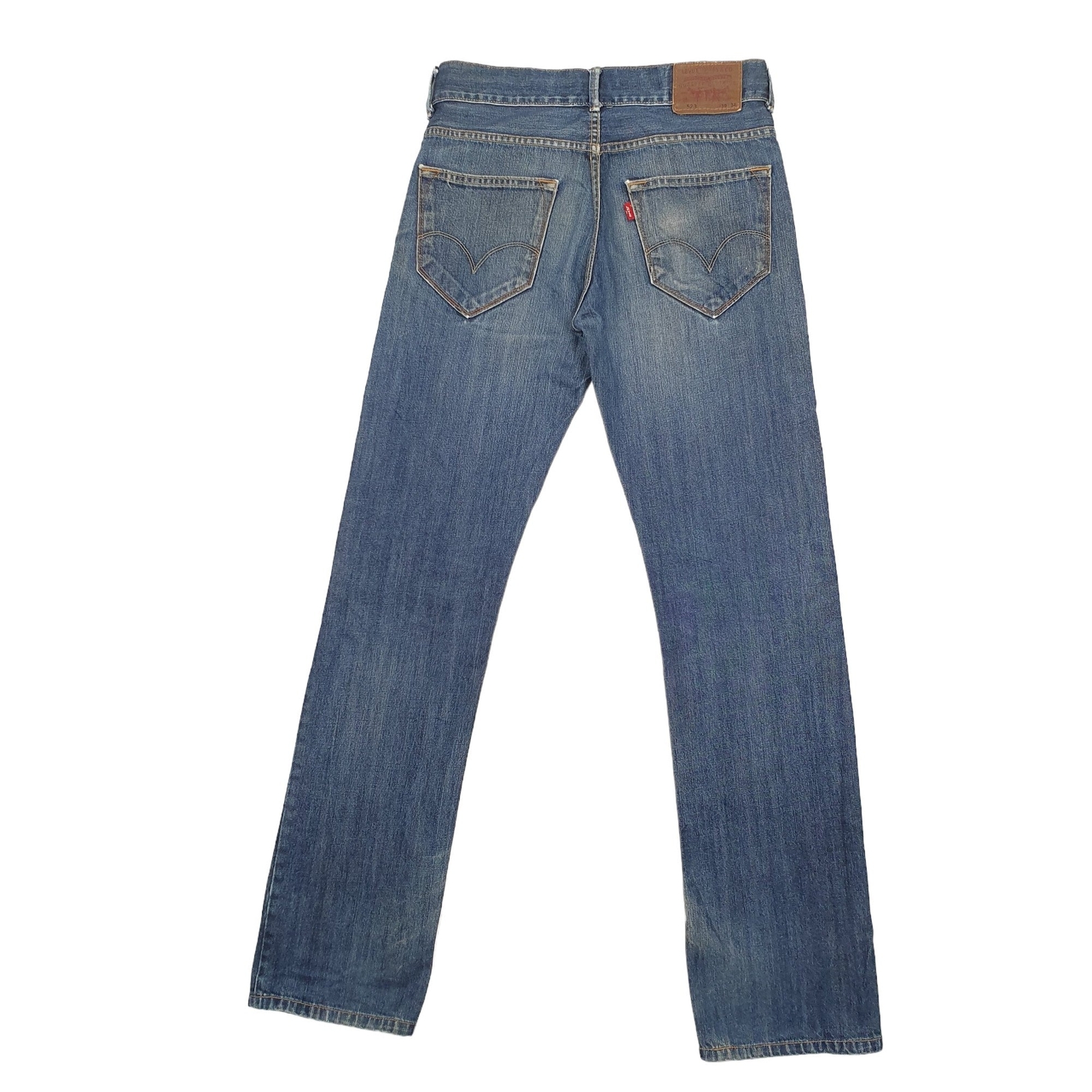 LEVIS 523 Jeans Regular Fit Blue Denim Trousers Mens W30 L34 image 3