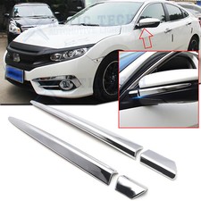 Chrome Rear View Side Door Mirror Pillar Cover Trim For Honda Civic 2016-2021