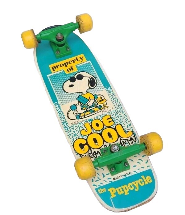 1971 Peanuts Joe Cool Nash Pupcycle Skateboard Snoopy Vintage Deck