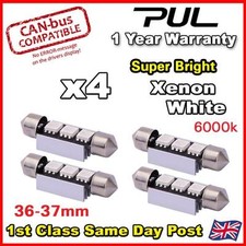 4x 37mm 3 SMD LED 239 272 C5W CANBUS NO ERROR WHITE INTERIOR LIGHT FESTOON BULB