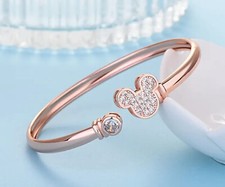 Rose gold crystal Mickey Mouse bracelet