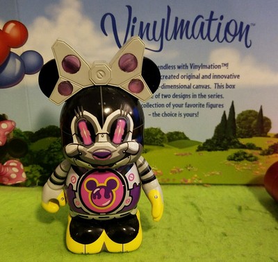 DISNEY VINYLMATION Theme Park 3'' Inch Robots Set 3 Minnie Mouse Bot