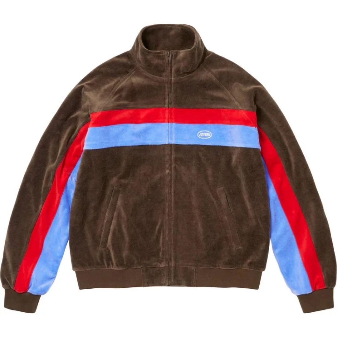 Giacca Supreme x Martine Rose Velour Track Marrone Taglia L Nuova con etichette dal GIAPPONE